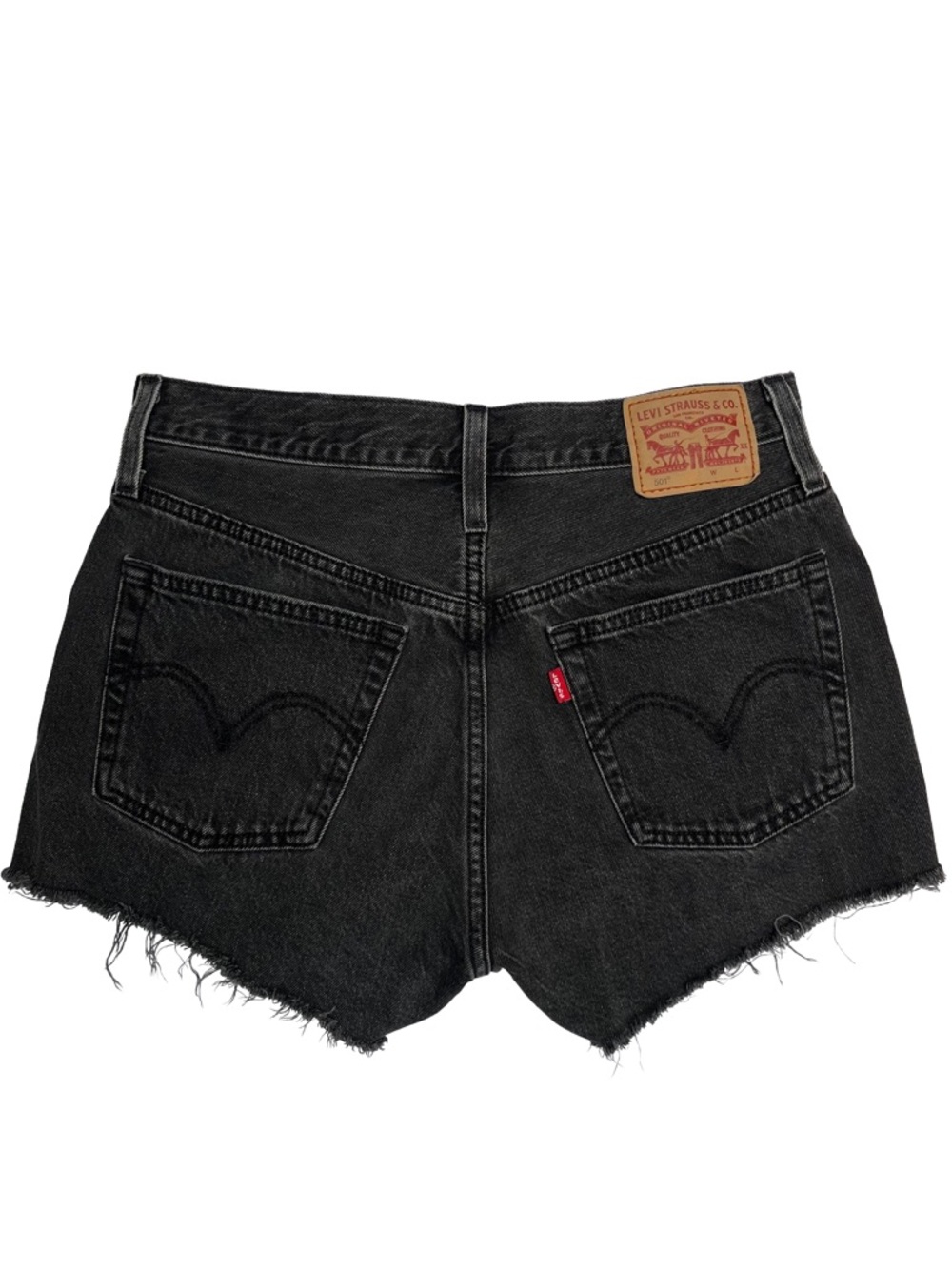Levi’s 501 Black Cut Off Shorts W26 High Rise 100% Cotton Denim